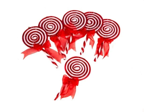 Brand new π The β Christmas Palace 7" RED & WHITE LOLLIPOP SET OF 6 β 1 The Christmas Palace 7" RED & WHITE LOLLIPOP SET OF 6