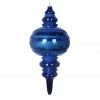 The Christmas Palace 13" BLUE STRIPE FINIAL ORNAMENT SET OF 2 Christmas Ornaments