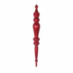 The Christmas Palace 21" RED SHINY ICICLE SET OF 4 Christmas Ornaments