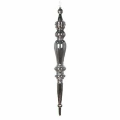 The Christmas Palace 21" SILVER SHINY ICICLE SET OF 4
