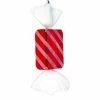 The Christmas Palace 18" RED & WHITE CANDY ORNAMENT PACK OF 2