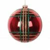The Christmas Palace Christmas Ornaments 5.5" RED & GREEN PLAID ORNAMENT SET OF 6