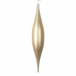 The Christmas Palace 13" MATTE GOLD GLITTERED DROP SET OF 6 Christmas Ornaments