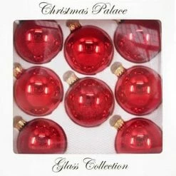 The Christmas Palace 2.5" RED GLASS ORNAMENT SET OF SET OF 24