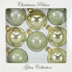 The Christmas Palace Shatterproof & Glass Sets 2.5" GOLD GLASS ORNAMENT SET OF SET OF 24