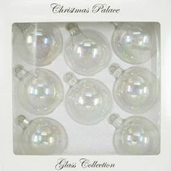 The Christmas Palace 2.5" IRIDESCENT GLASS ORNAMENT SET OF SET OF 24 Shatterproof & Glass Sets