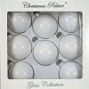 The Christmas Palace Shatterproof & Glass Sets 2.5" WHITE GLASS ORNAMENT SET OF SET OF 24