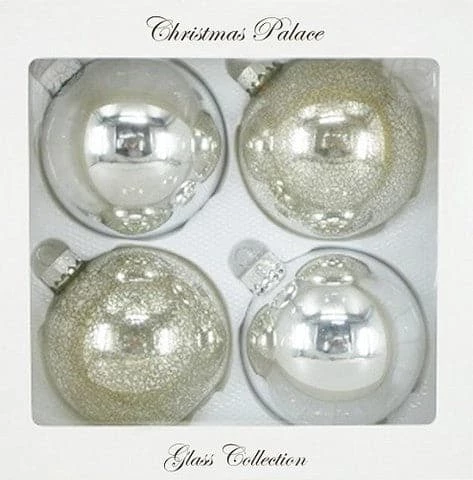 Hot Sale β€οΈ The π
Christmas Palace 4" SILVER GLASS BALL ORNAMENTS SET OF 24 π 1 The Christmas Palace 4" SILVER GLASS BALL ORNAMENTS SET OF 24