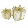 The Christmas Palace 6" & 8" WHITE WITH GOLD BOW GIFT BOX SET Hats & Boxes