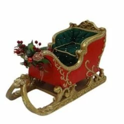 The Christmas Palace 18" RED & GOLD SLEIGH Sleighs & Ladders