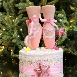 The Christmas Palace 9" PINK BALLERINA SHOE ON BOX Pretty In Pink