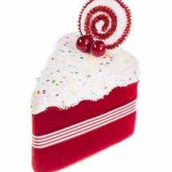 The Christmas Palace Christmas Ornaments 6" RED CAKE WITH SPRINKLES SET OF 6