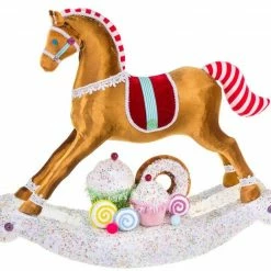 The Christmas Palace Sugar & Spice 23" BROWN ROCKING GINGERBREAD HORSE