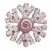The Christmas Palace Christmas Ornaments 7" WHITE WITH PINK CANDY SNOWFLAKE SET OF 4