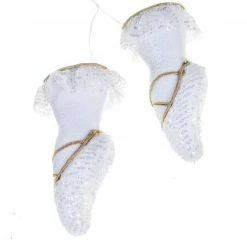 The Christmas Palace Pretty In Pink 23" WHITE BALLET SHOES ORNAMENT SET OF 2