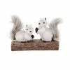 The Christmas Palace 8" GREY SQUIRRELS ON TRUNK Table Tops