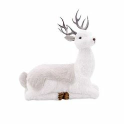 The Christmas Palace Deers, Bears & Swans 16" GREY ELEGANT SITTING DEER