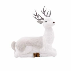 The Christmas Palace Deers, Bears & Swans 16" GREY ELEGANT SITTING DEER