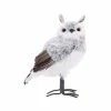 The Christmas Palace Table Tops 6" GREY ELEGANT OWL SET OF 2
