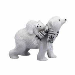 The Christmas Palace 10" POLAR BEAR & BABY WITH SCARF