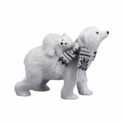 The Christmas Palace 10" POLAR BEAR & BABY WITH SCARF