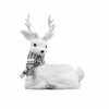 The Christmas Palace Table Tops 12" WHITE SITTING DEER WITH SCARF