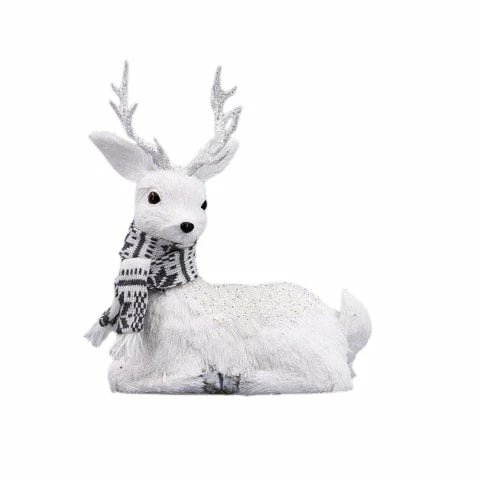 Best Pirce π The π Christmas Palace Table Tops 12" WHITE SITTING DEER WITH SCARF β 2 The Christmas Palace Table Tops 12" WHITE SITTING DEER WITH SCARF