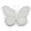 The Christmas Palace 9" WHITE FURRY BUTTERFLY SET OF 4