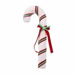 The Christmas Palace 22" WHITE, GREEN, & RED CANDY CANE ORNAMENT Peppermint Swirl