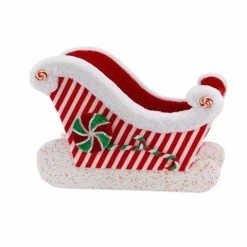 The Christmas Palace 13" RED & WHITE CANDY SLED Peppermint Swirl