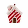 The Christmas Palace 7" PEPPERMINT CANDY GINGERBREAD HOUSE ORNAMENT SET OF 4