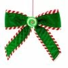 The Christmas Palace Ribbon & Bows 12" PEPPERMINT & GREEN HANGING CANDY BOW