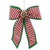 The Christmas Palace 15" PEPPERMINT STRIPED BOW