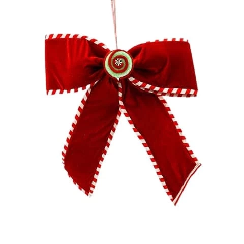 Outlet π The π Christmas Palace 15" RED PEPPERMINT BOW π― 1 The Christmas Palace 15" RED PEPPERMINT BOW