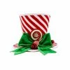 The Christmas Palace 7" PEPPERMINT HAT WITH GREEN BOW