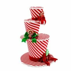 The Christmas Palace 21" PEPPERMINT STACKED TOP HATS Hats & Boxes