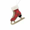 The Christmas Palace Christmas Ornaments 10" RED PLAID ICE SKATE ORNAMENT SET OF 2