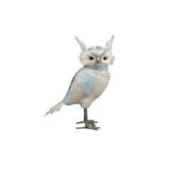 The Christmas Palace Table Tops 11" ARCTIC BLUE & WHITE OWL