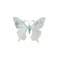 The Christmas Palace Butterflies 12" BLUE & WHITE BUTTERFLY SET OF 6
