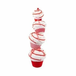 The Christmas Palace Table Tops 35" PEPPERMINT CUPCAKE STACK
