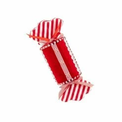 The Christmas Palace 10" RED & WHITE CANDY ORNAMENT SET OF 4