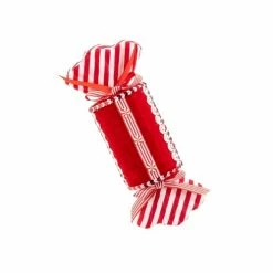 The Christmas Palace 10" RED & WHITE CANDY ORNAMENT SET OF 4