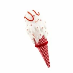 The Christmas Palace 24" RED & WHITE ICE CREAM CONE ORNAMENT