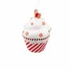 The Christmas Palace Christmas Ornaments 7" PEPPERMINT CANDY CUPCAKE ORNAMENT SET OF 4