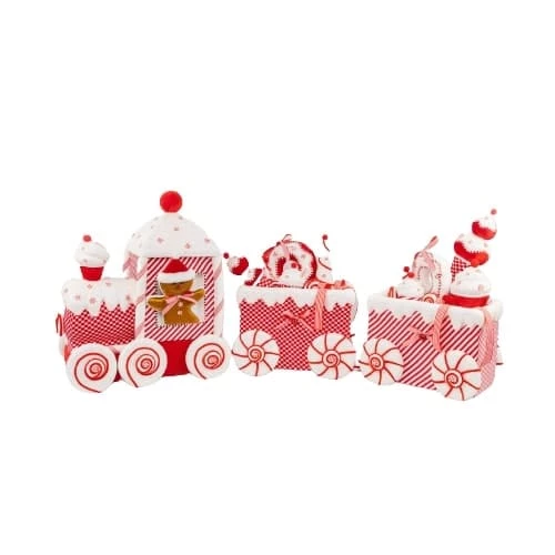 Outlet π The π Christmas Palace 15" PEPPERMINT CANDIES TRAIN 3 PIECES Table Tops β 1 The Christmas Palace 15" PEPPERMINT CANDIES TRAIN 3 PIECES Table Tops