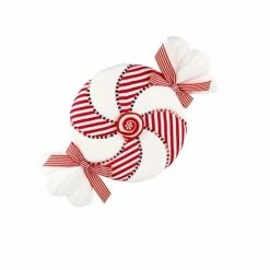 The Christmas Palace 2" RED & WHITE CANDY ORNAMENT SET OF 6 Christmas Ornaments