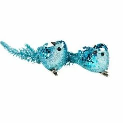 The Christmas Palace Christmas Ornaments 9" TIFFANY BLUE BIRDS SET OF 6
