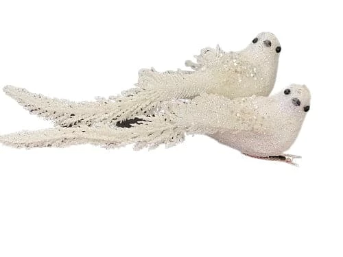 Best Pirce β The π Christmas Palace π Christmas Ornaments 9" WHITE BEADED BIRDS SET OF 6 βοΈ 1 The Christmas Palace Christmas Ornaments 9" WHITE BEADED BIRDS SET OF 6