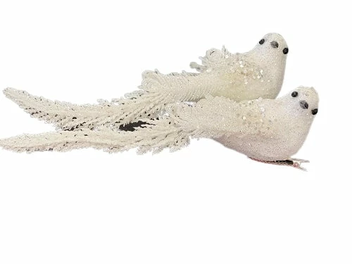 Best Pirce β The π Christmas Palace π Christmas Ornaments 9" WHITE BEADED BIRDS SET OF 6 βοΈ 2 The Christmas Palace Christmas Ornaments 9" WHITE BEADED BIRDS SET OF 6