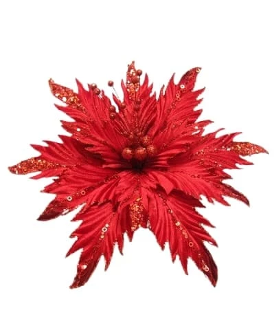 Hot Sale βοΈ The β Christmas Palace 12" RED POINSETTIA CLIP SET OF 6 Flowers π 1 The Christmas Palace 12" RED POINSETTIA CLIP SET OF 6 Flowers